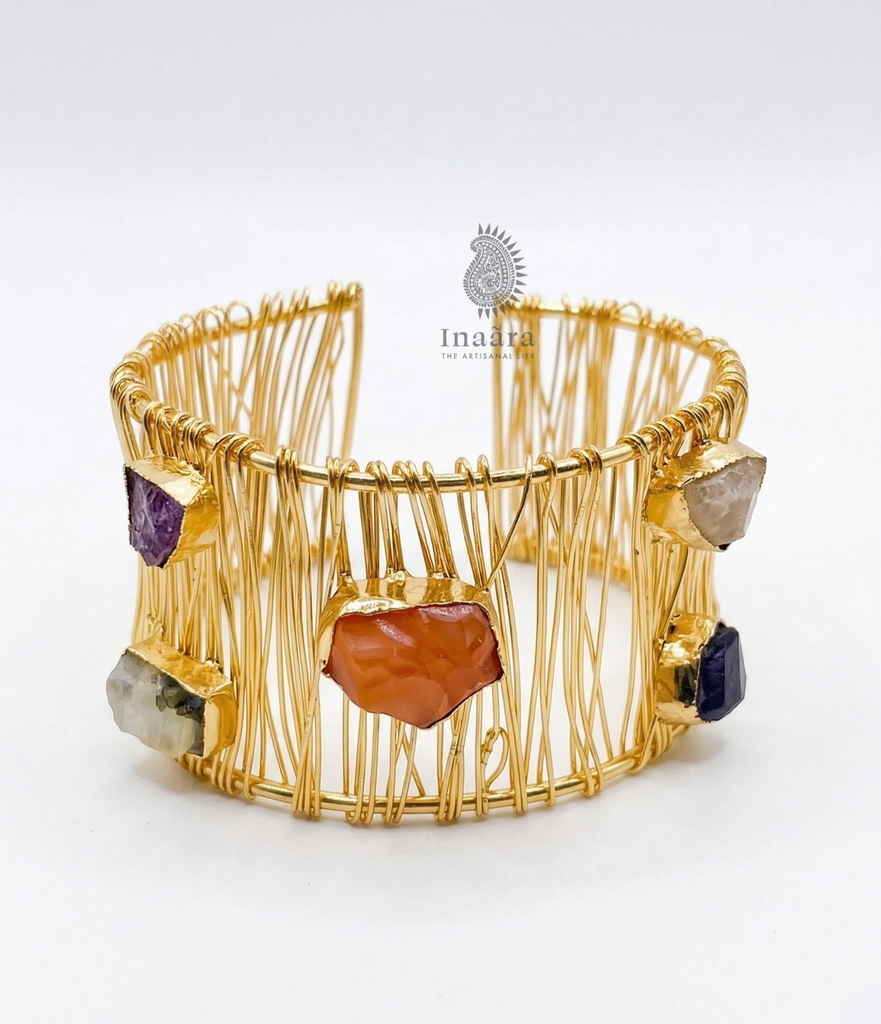 Raw Stone Cuff Bracelet4