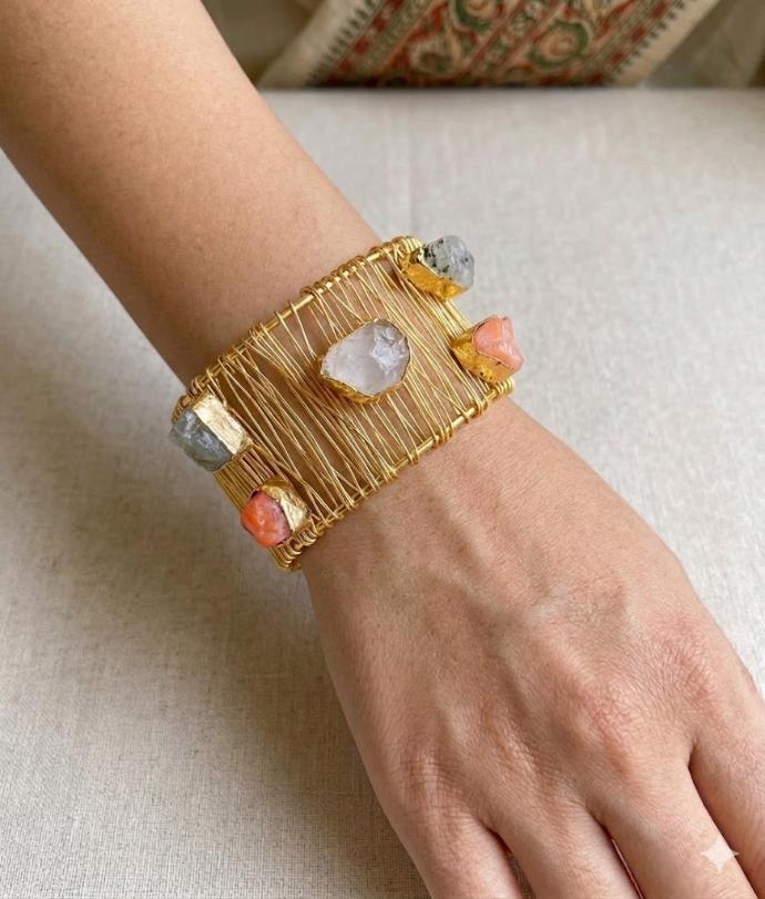 Raw Stone Cuff Bracelet5