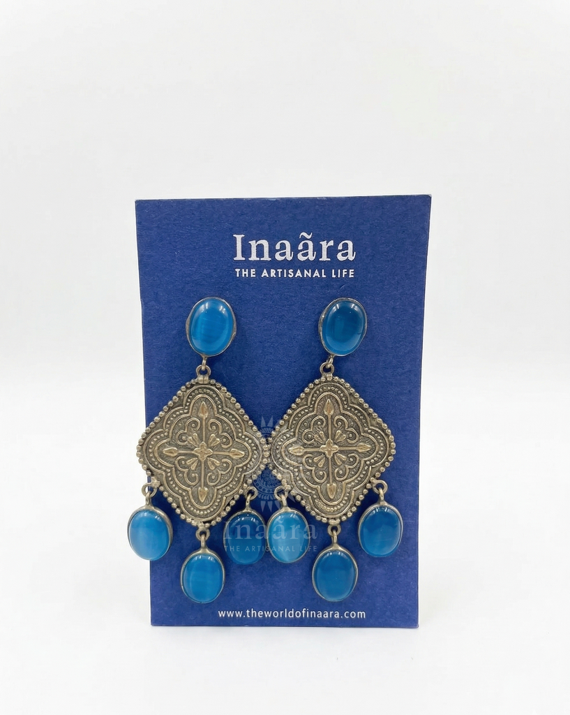 أقراط مؤكسدة على شكل دمعة